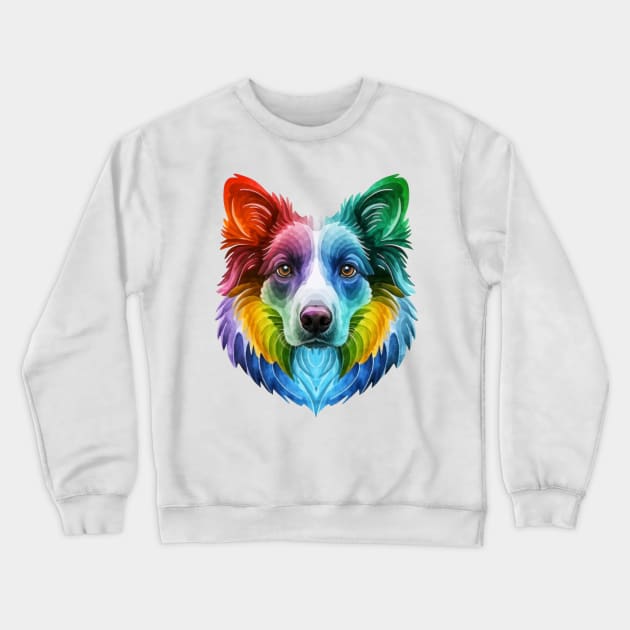 Dog head Colourful Portrait Crewneck Sweatshirt by byNIKA